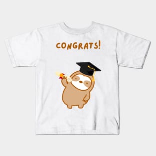 Congrats Graduation Sloth Kids T-Shirt